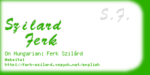 szilard ferk business card